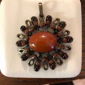 Pendant, vintage, appropriately 2” round. Use leather string cord or dark chain